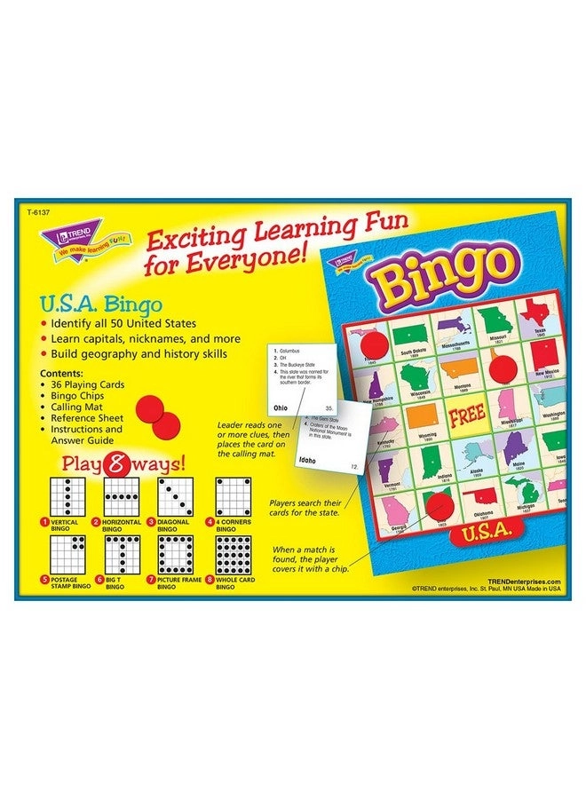 U.S.A. Bingo Game - Ages 8+