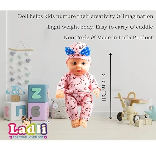 Baby Boy Doll - Polyvinyl Chloride Movable Arms Milk Bottle Ages 3+