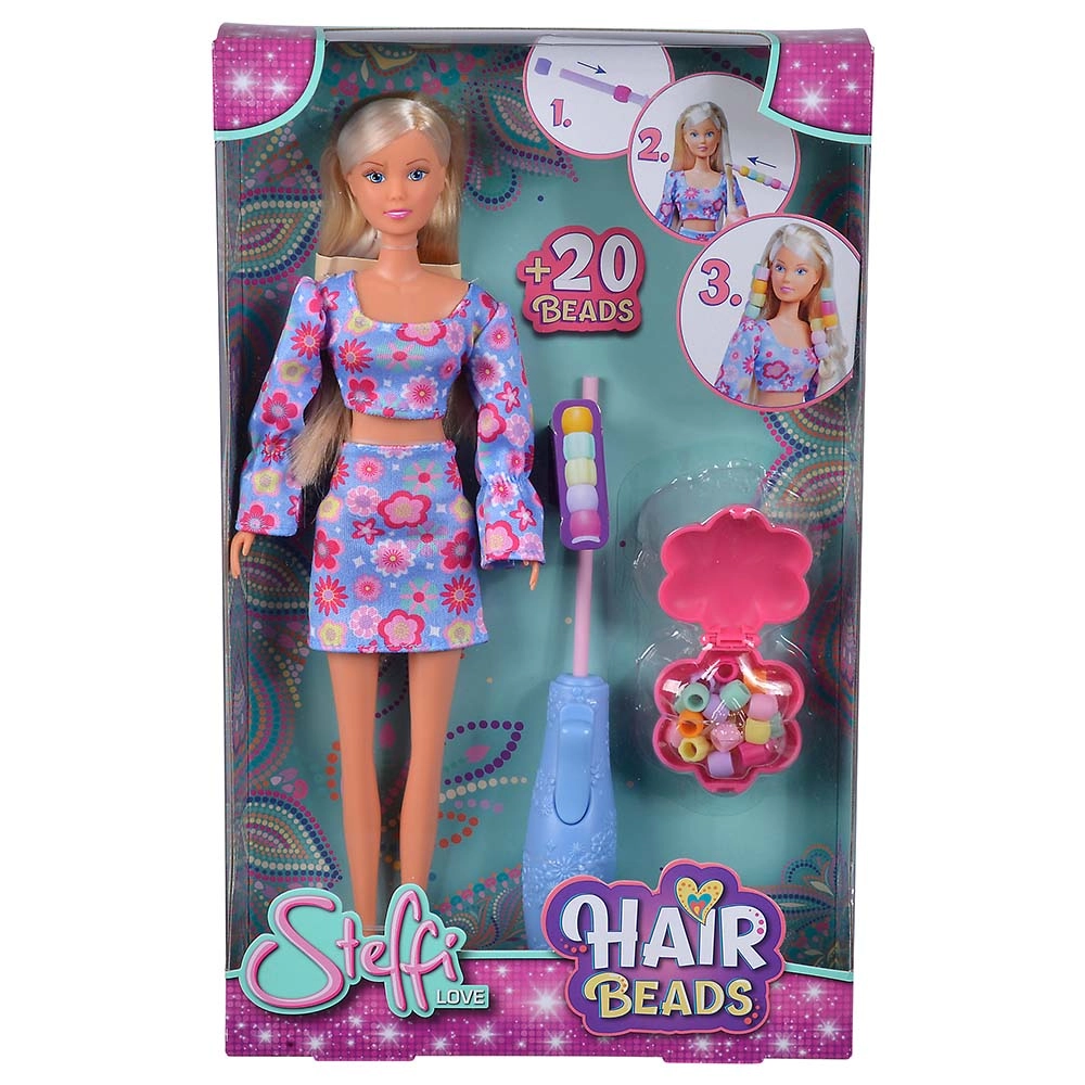 Simba Steffi Love Flower Hair Doll Set - 29cm Girl Pink Ages 3+