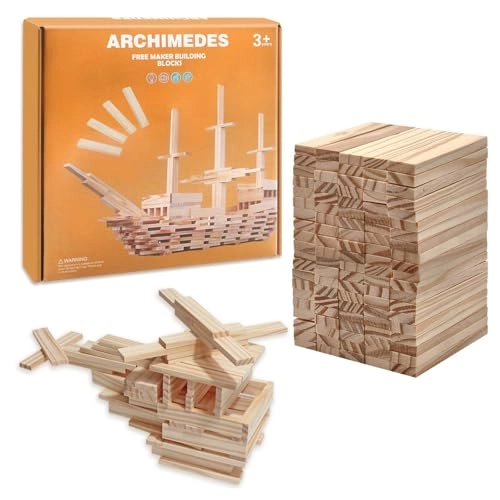 Natural Wood Building Blocks - 100 pcs