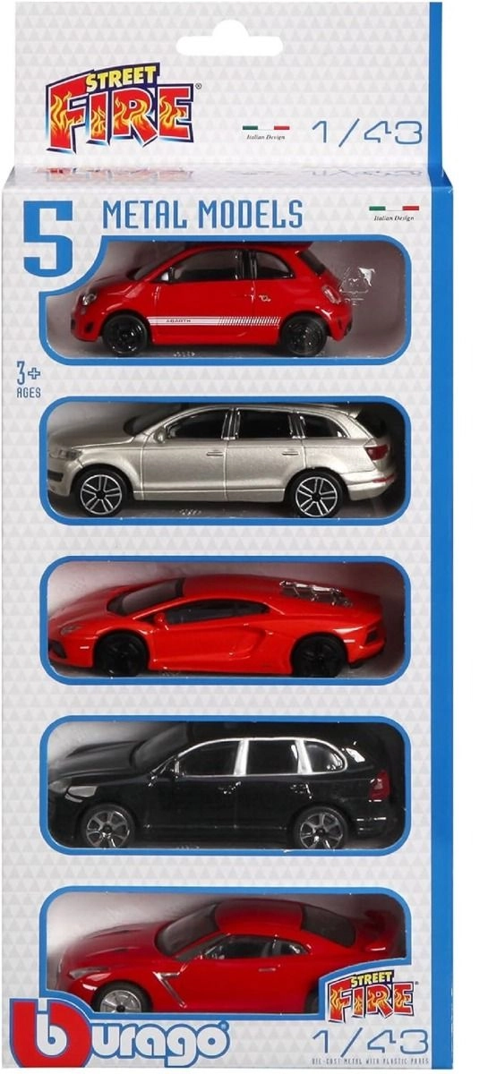 BBURAGO 1:43 Street Fire - 5pcs Pack