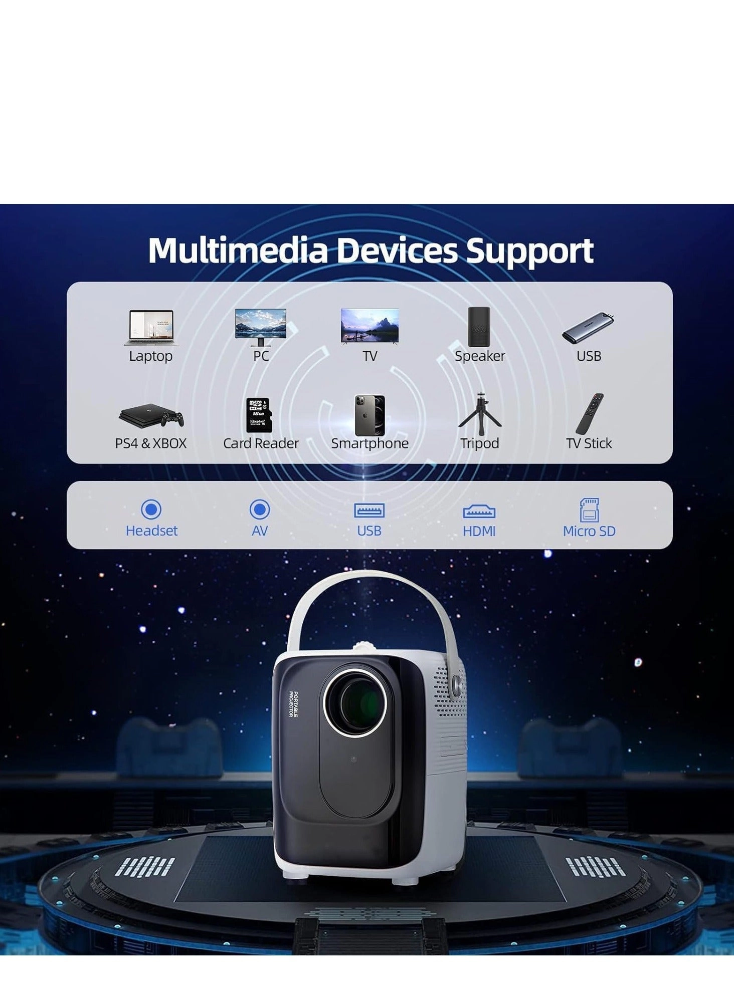 Mini Projector S10 DS434 8000 Lumens