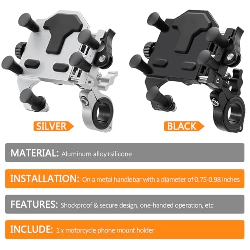 Motorcycle Phone Mount Holder - 360° Rotation Adjustable