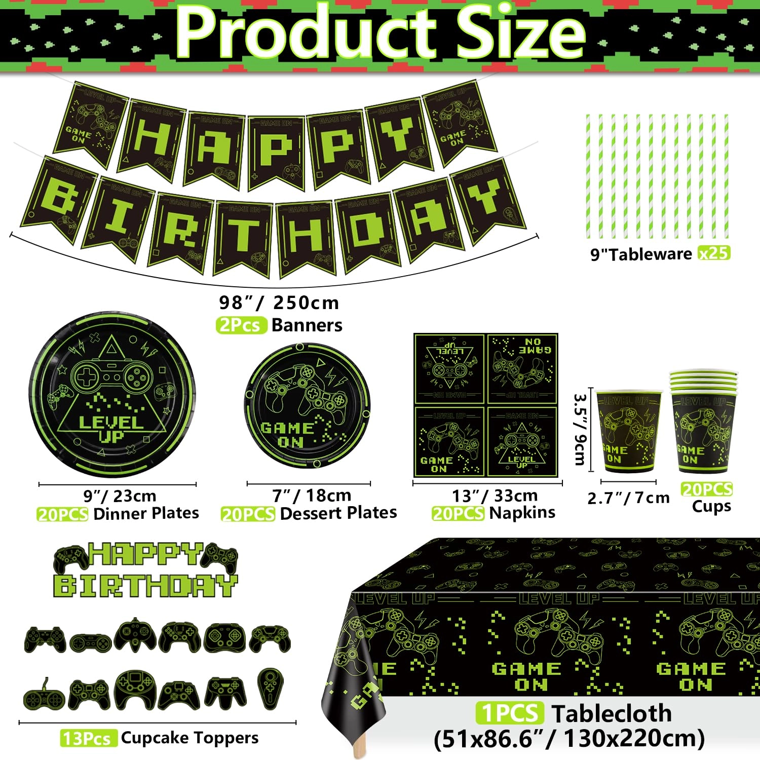 Video Game Party Supplies - 20 Birthday Kit