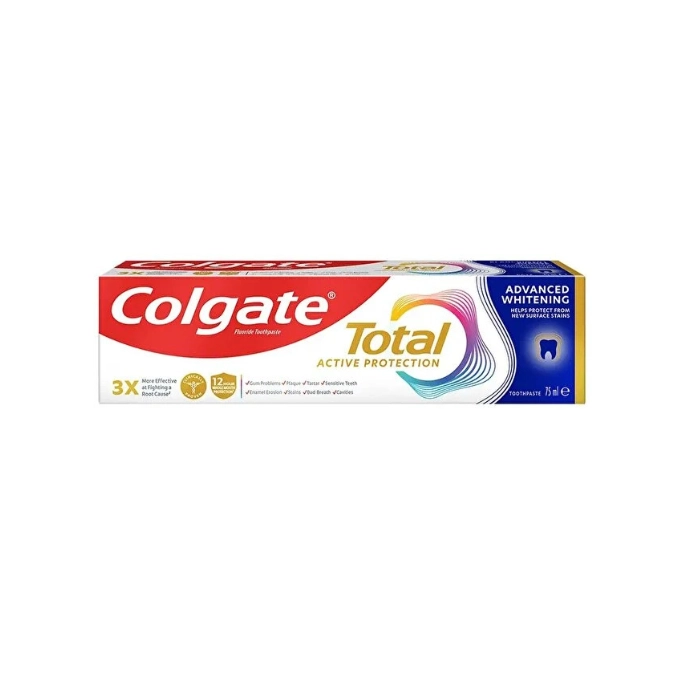 Colgate Total Active Protection Advanced Whitening Dual Zinc and Arginine Toothpaste 75ml