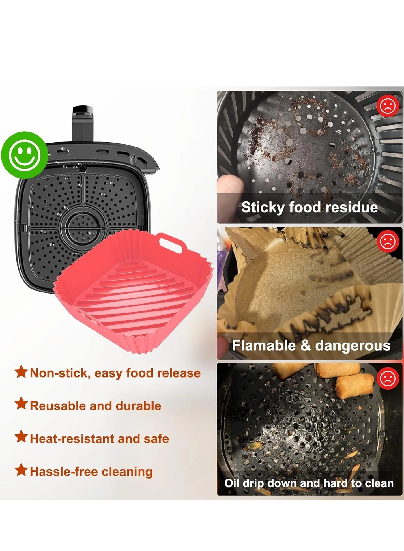 Air Fryer Silicone Liner - food-grade silicone