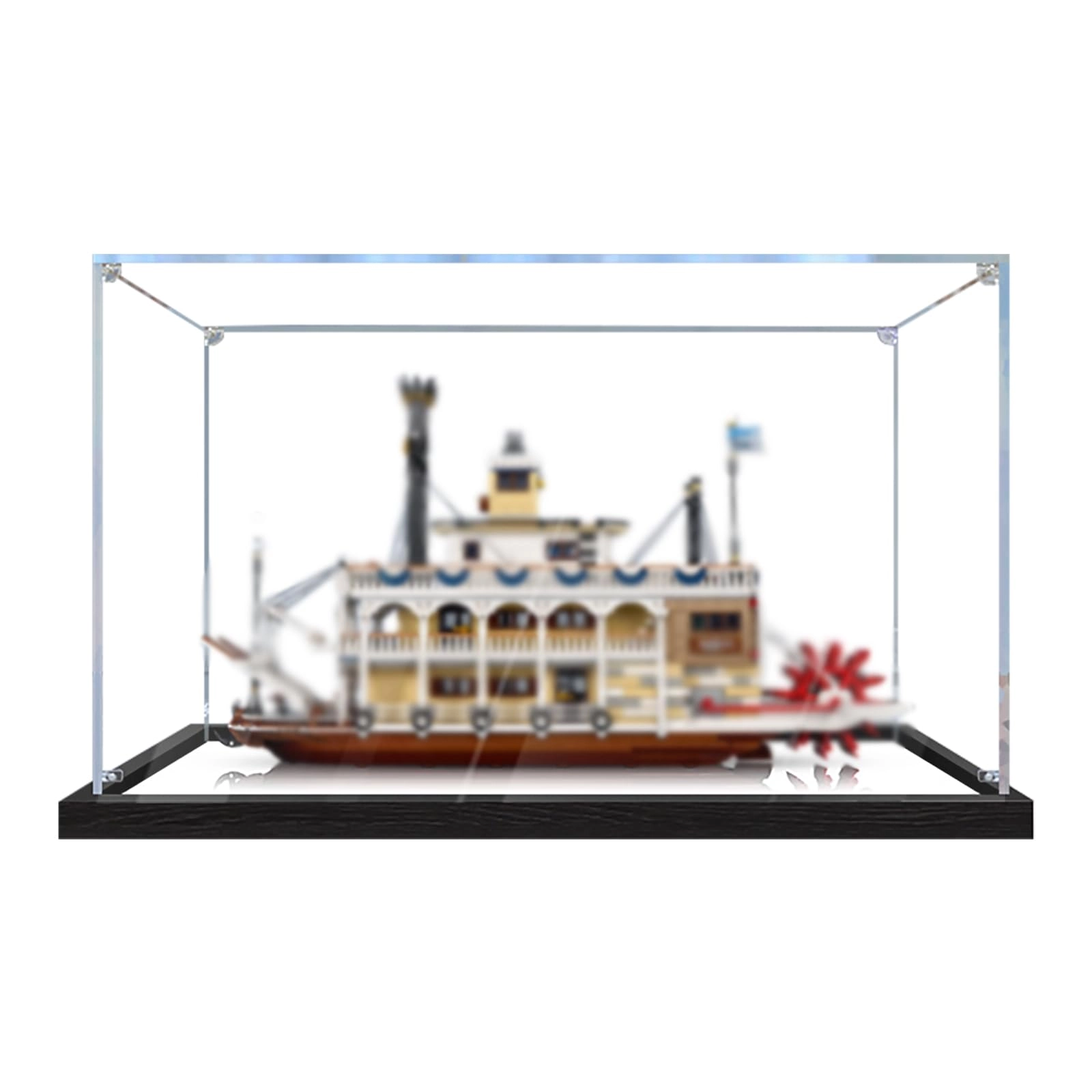 BrightAura Acrylic Display Case - 1 piece LE-GO 21356 River Steamboat