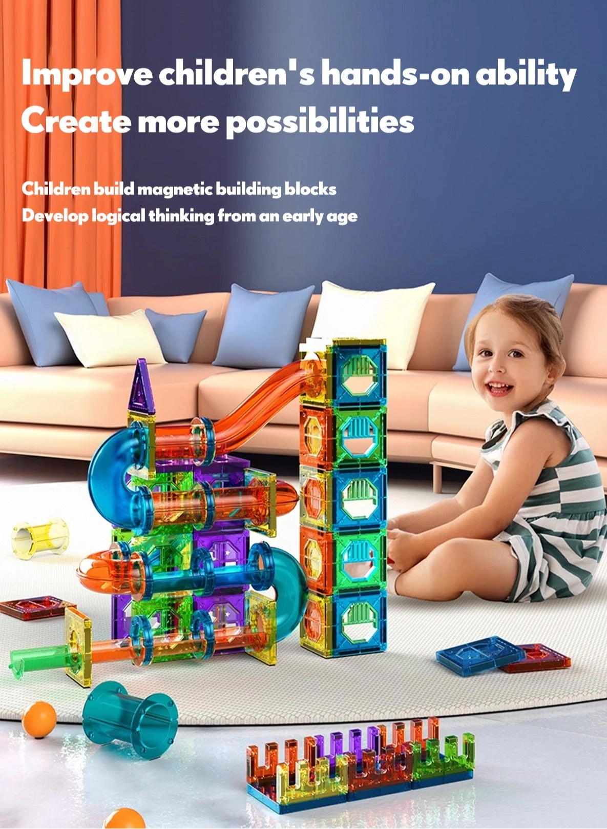 Magnetic Building Blocks - 69 pcs