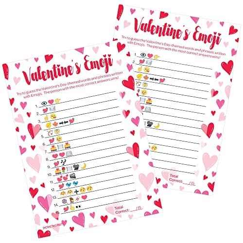 Valentine's Day Party Emoji Game - 25 Players