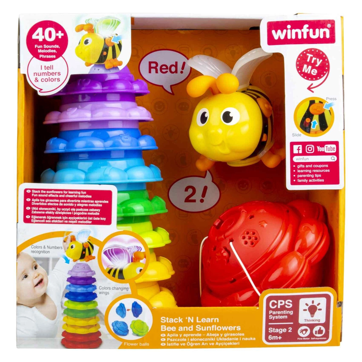 Bee And Sunflowers Stack 'N Learn Toy - Suitable for 6 months and above