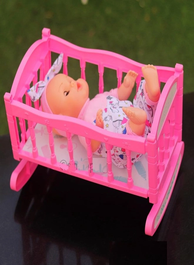 Interactive Baby Doll - 3 in 1 Multicolor + High Chair Cot + Stroller Character Playset