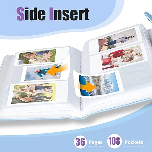 2x3" 108 Pockets Faux Leather PVC Photo Album