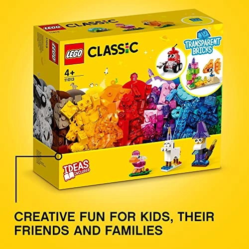 Classic Creative Transparent Bricks (11013) - 500 Pieces Multicolor