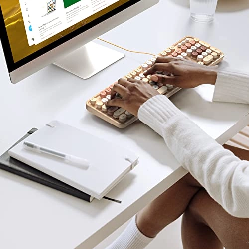 Ergonomic Wireless Rechargeable Bluetooth Keyboard - Wired/Wireless