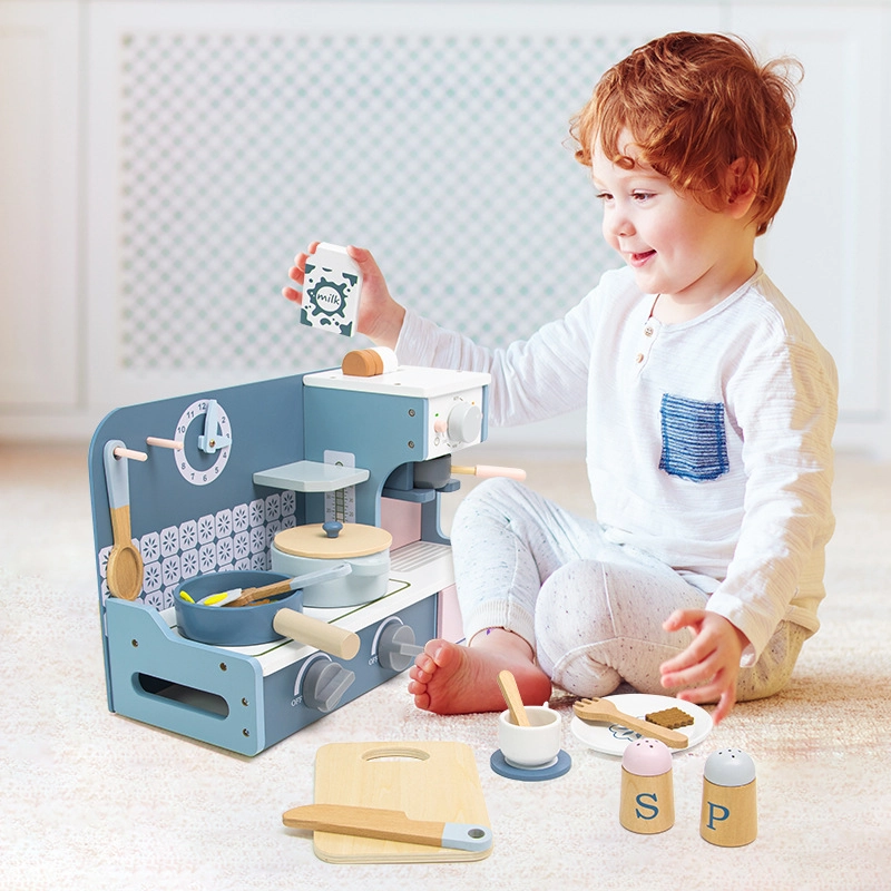 Kids Wooden Kitchen Stove Pretend Cooking Playset - 20+ pcs (5551007-KABI_0190)