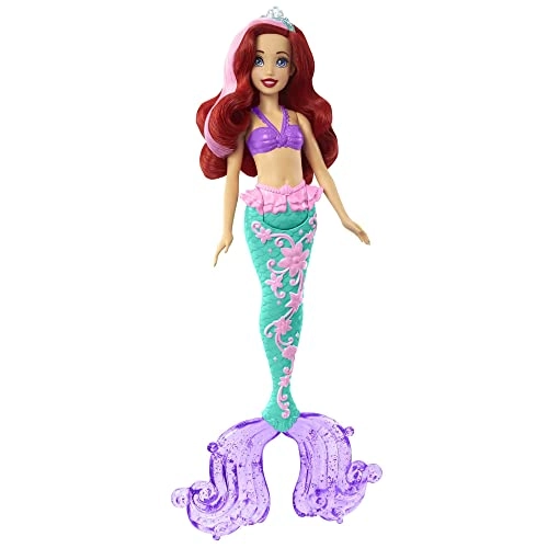 Ariel Swimming Mermaid Doll - Color-change hair and tail Includes seahorse friend