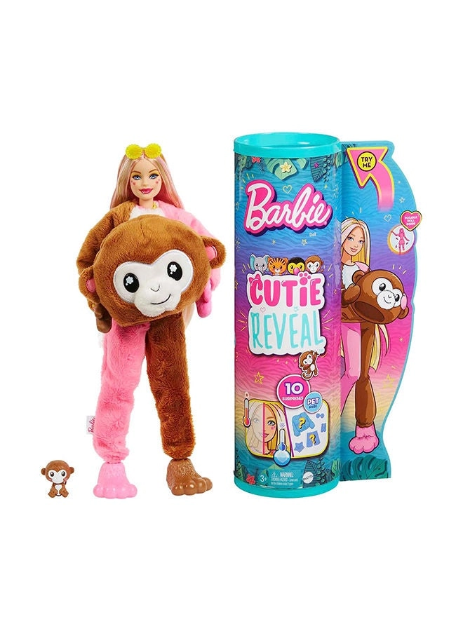 Barbie Cutie Reveal Jungle Friends Series - Monkey - 10 surprises Color-change
