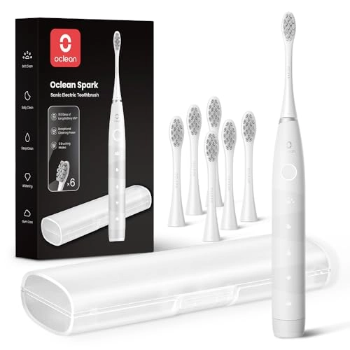 Electric Toothbrush - 150 Days Battery Life Sonic 6 Brush Heads