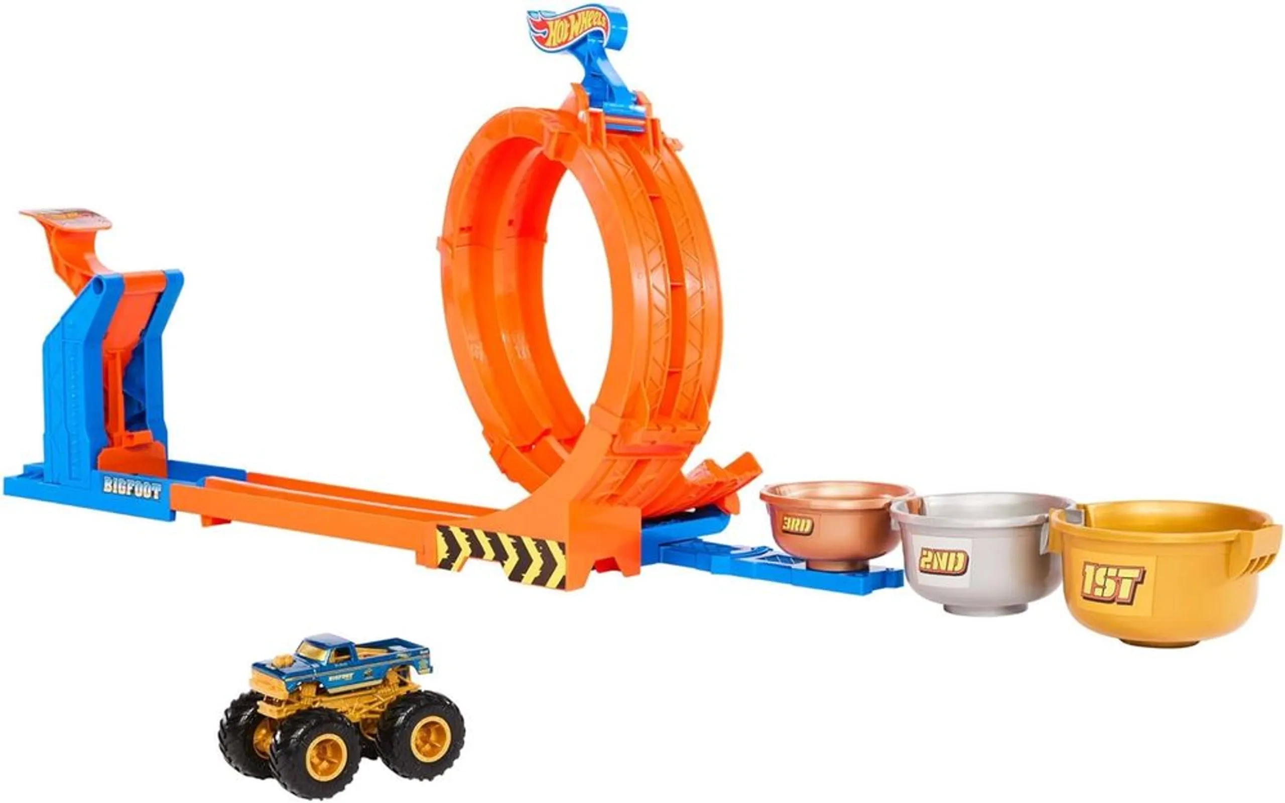 Monster Truck Loop-And-Flip Trophy Challenge Playset - 1:64