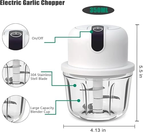 Mini Electric Chopper - 350ML Rechargeable