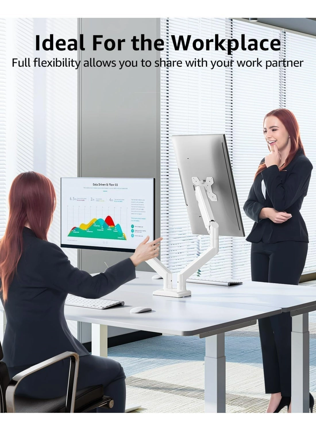 Dual monitor arm - 14-34 inch 75x75mm/100x100mm