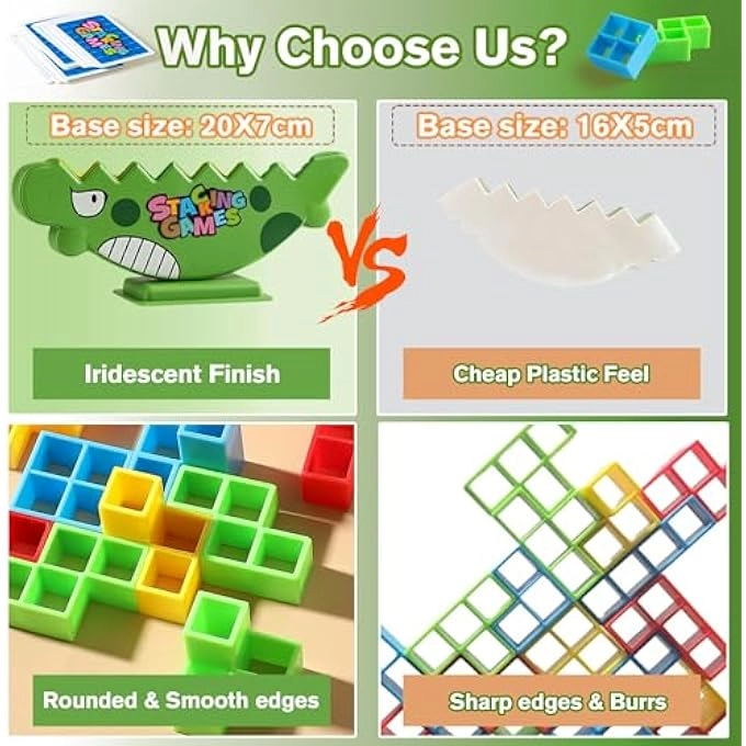 Dinosaur Stack Attack Balance Game - 3-8 48 pieces