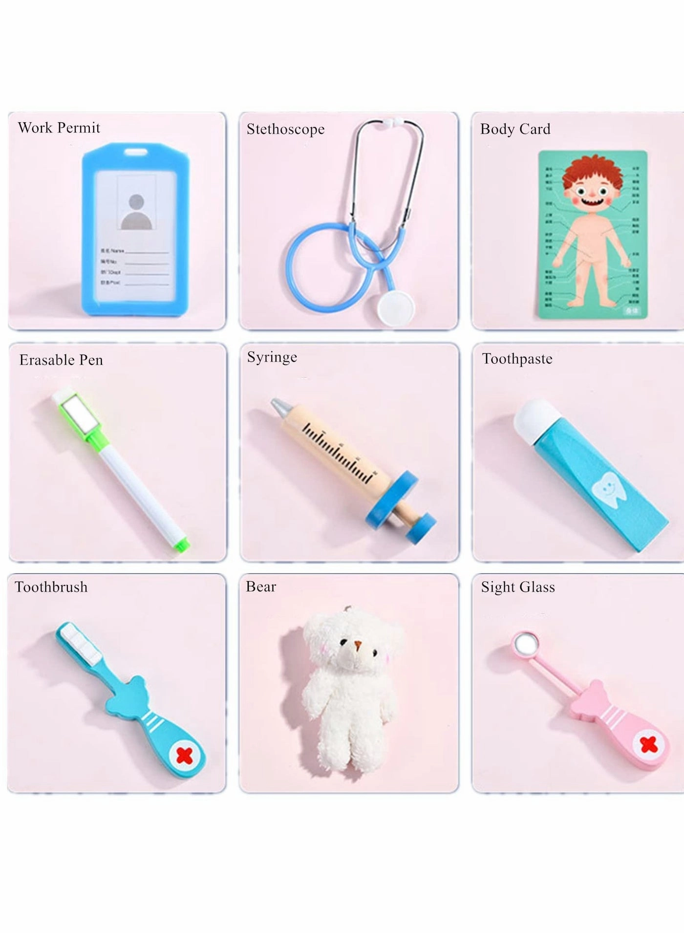 Wooden Doctor Kit - 23 pcs