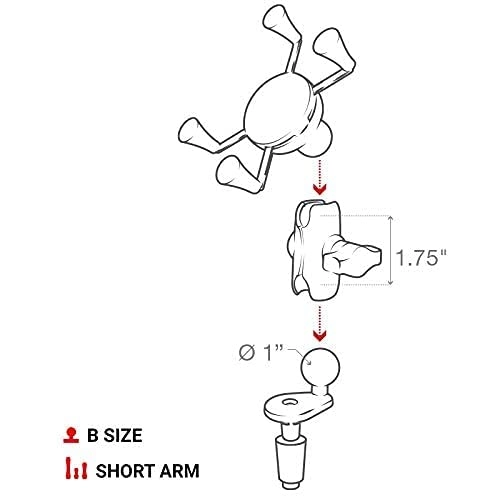 X-Grip Phone Holder with Motorcycle Fork Stem Base