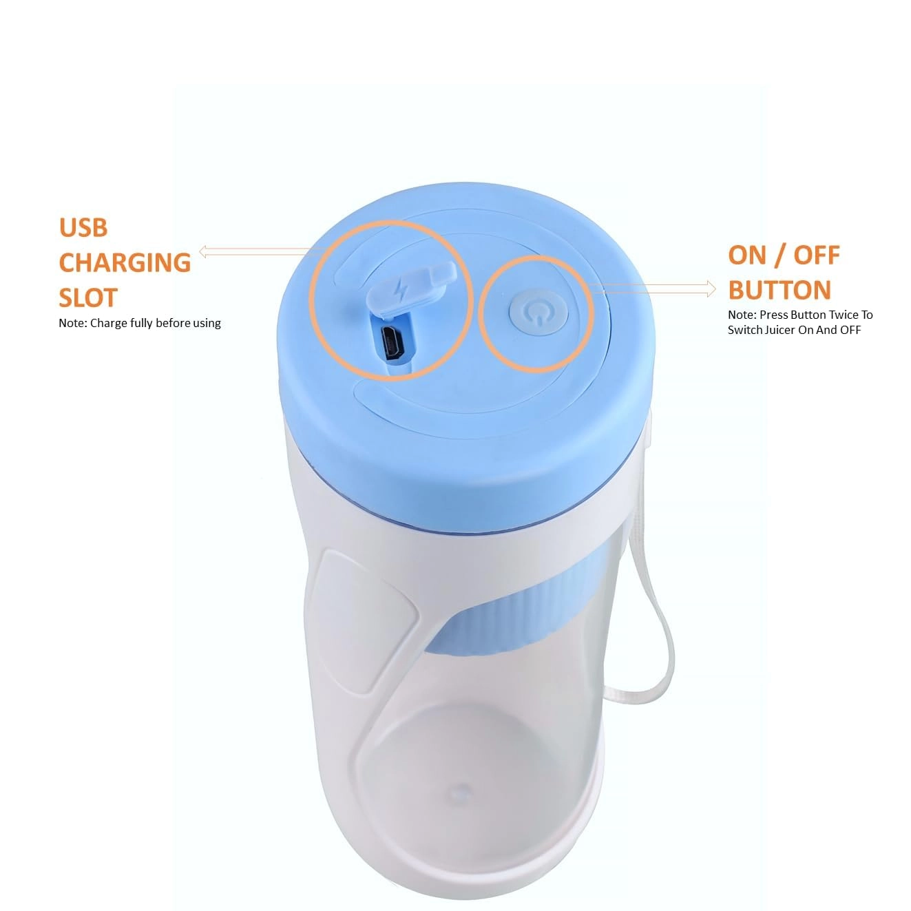 6 Blade Juicer Blender - 450 ML USB Portable