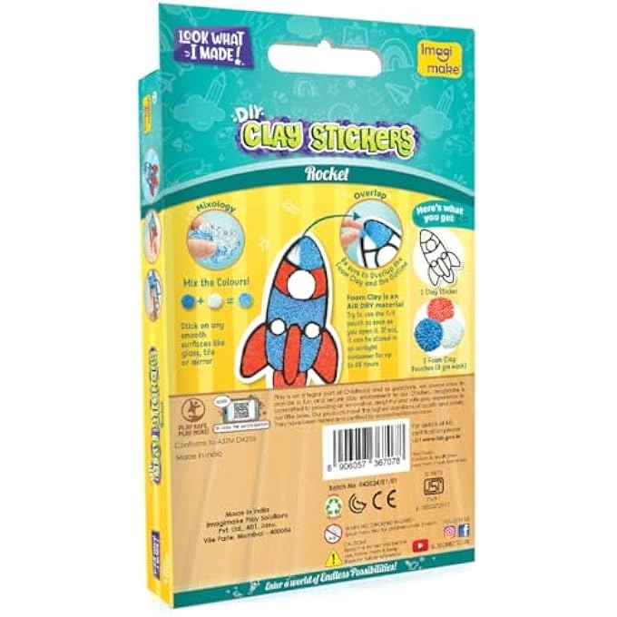 Clay Stickers - 3+ years 4 pcs