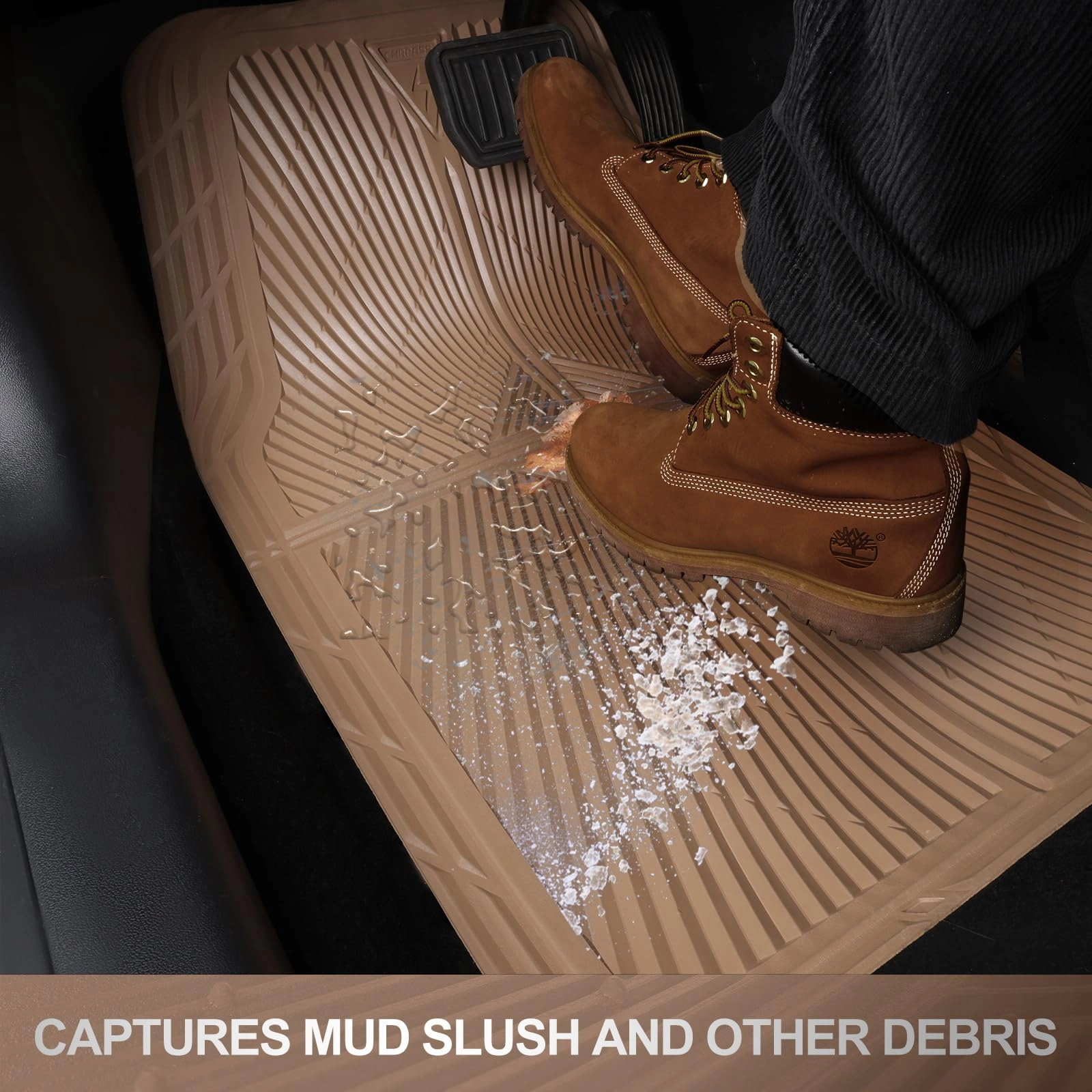 Rubber Floor Mats - All Weather Trim-to-Fit 3-Piece