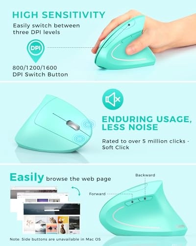 Ergonomic Vertical Mouse - Wireless