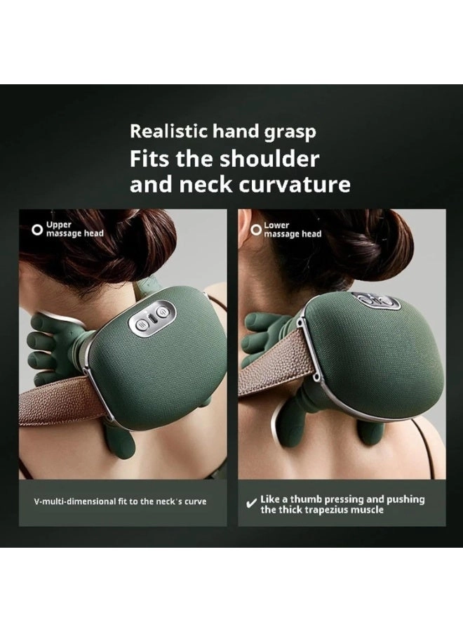 Smart Neck & Shoulder Massager - Wireless 4D Deep Tissue Kneading Heat 3-Speed