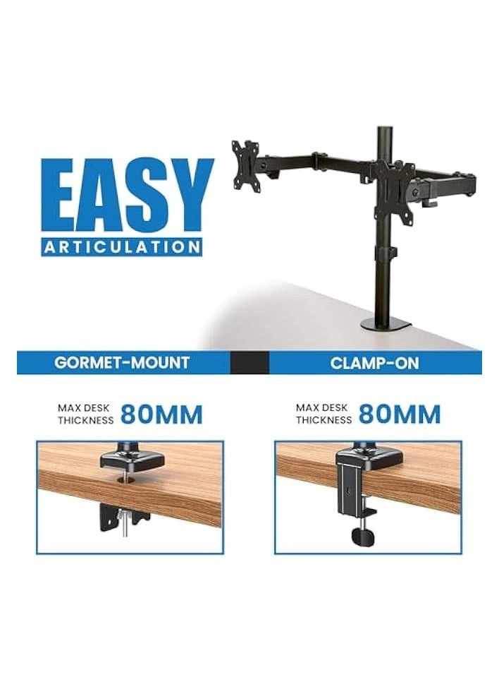 Dual Monitor Stand - 32 inch 75mm x 75mm 100mm x 100mm
