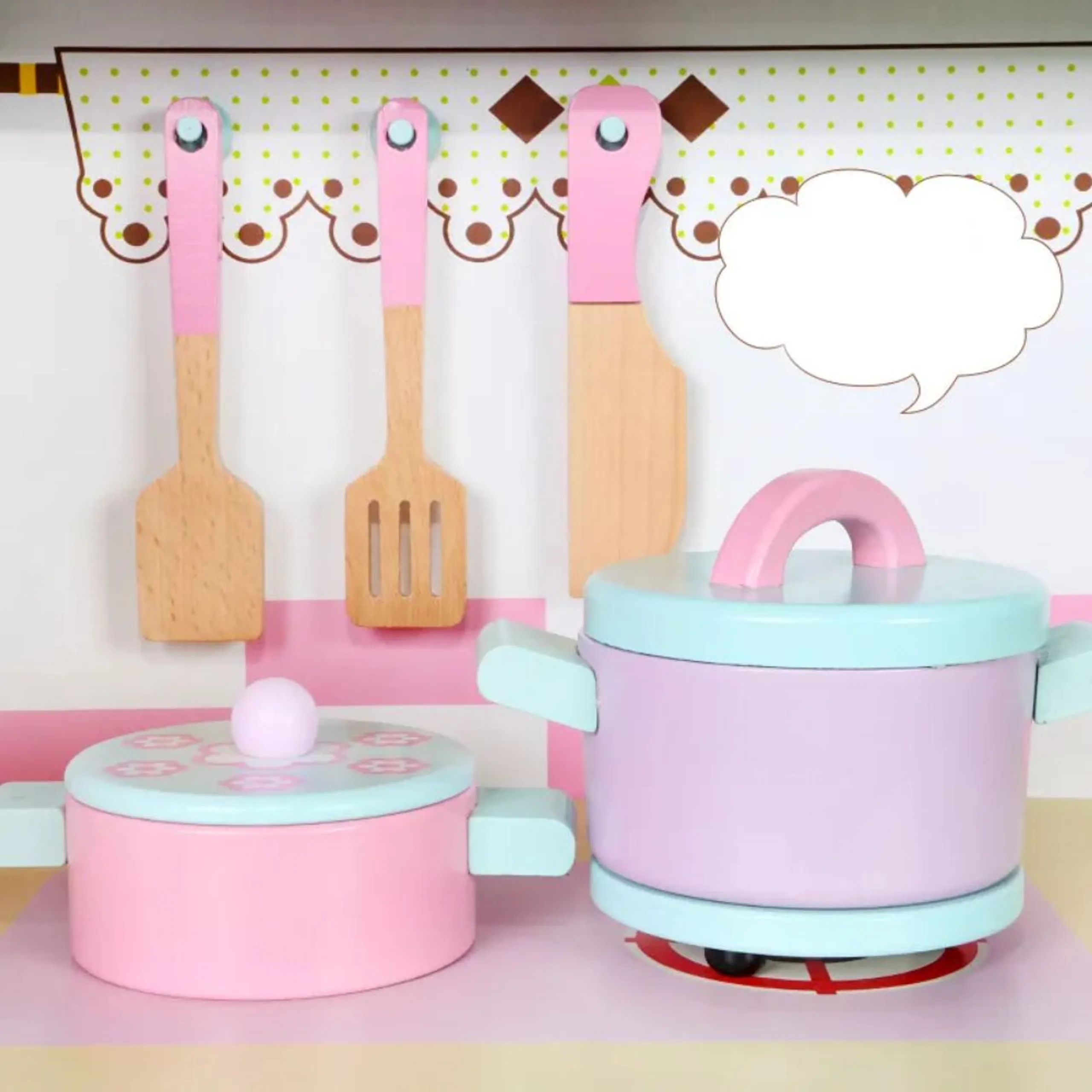 Kids Wooden Refrigerator Kitchen Playset