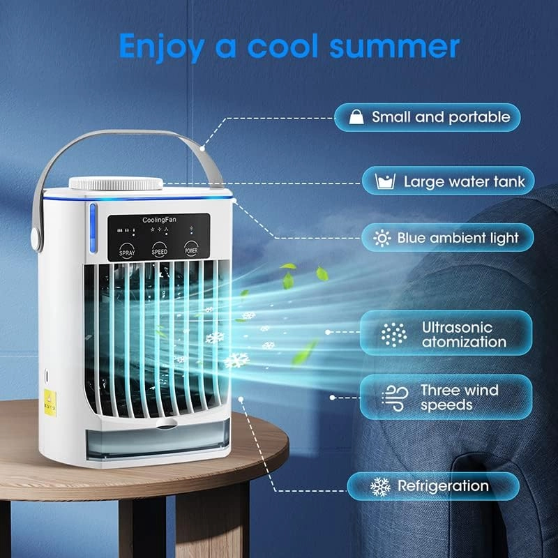 Portable Air Conditioner - 3-Speed USB-Powered Green
