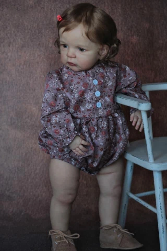 Enjoy with Love Sandie Reborn Baby Doll - 26 Inch 6 Month Silicone Vinyl Toddler Girl Brown Eyes