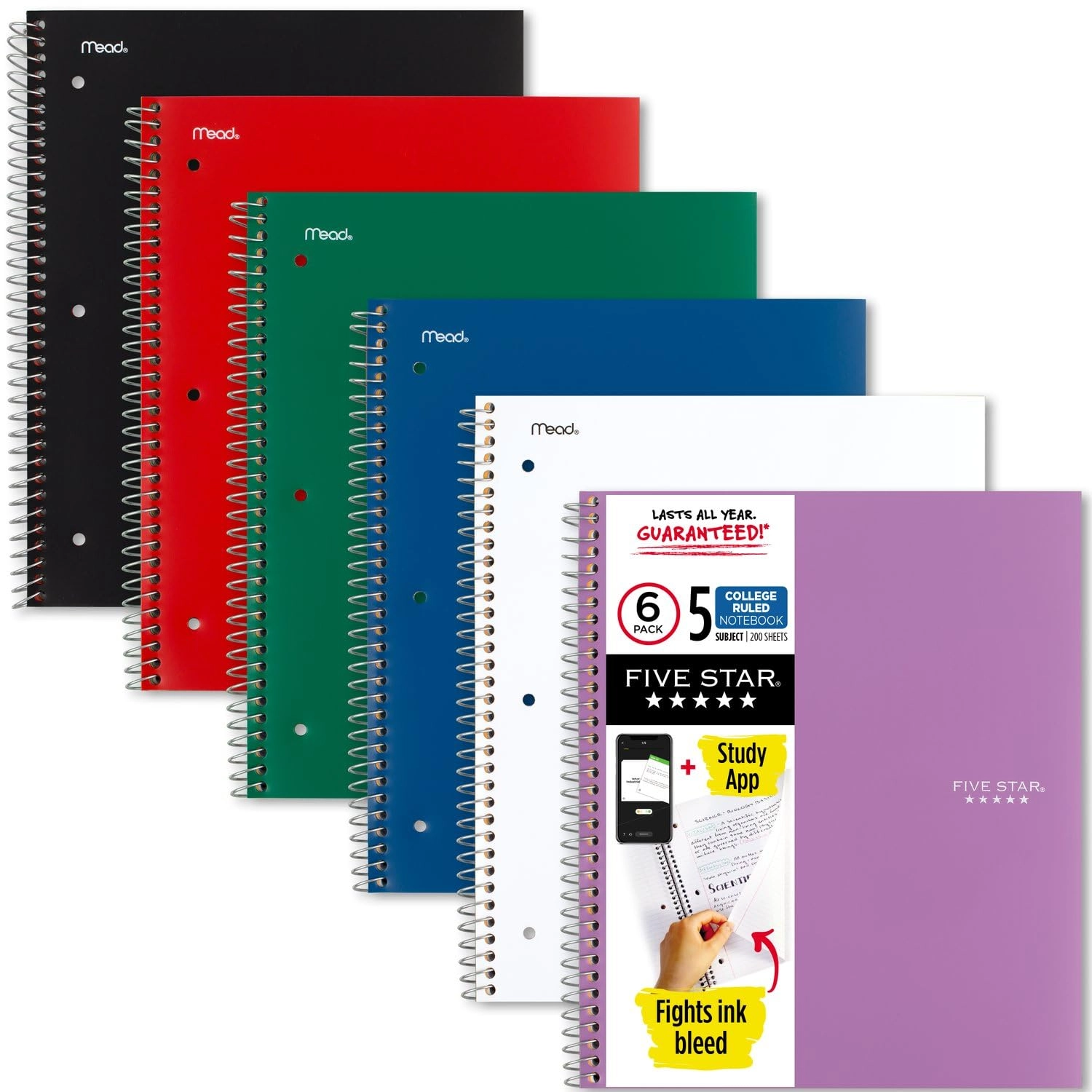 Acco Advance Notebook 8-1/2" x 11" Spiral - Lined 200 Sheets Pack