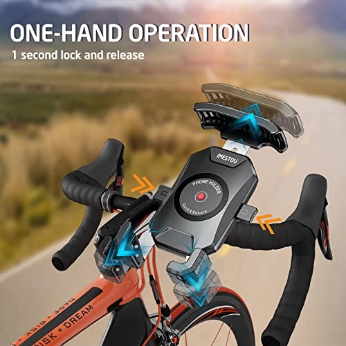Anti-Theft Motorcycle Phone Mount - Handlebar 360 Rotation 4.0-7.0 Inch Smartphones