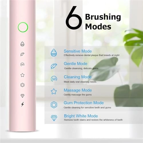 Sonic Electric Toothbrush - 8 Brush Heads 6 Cleaning Modes