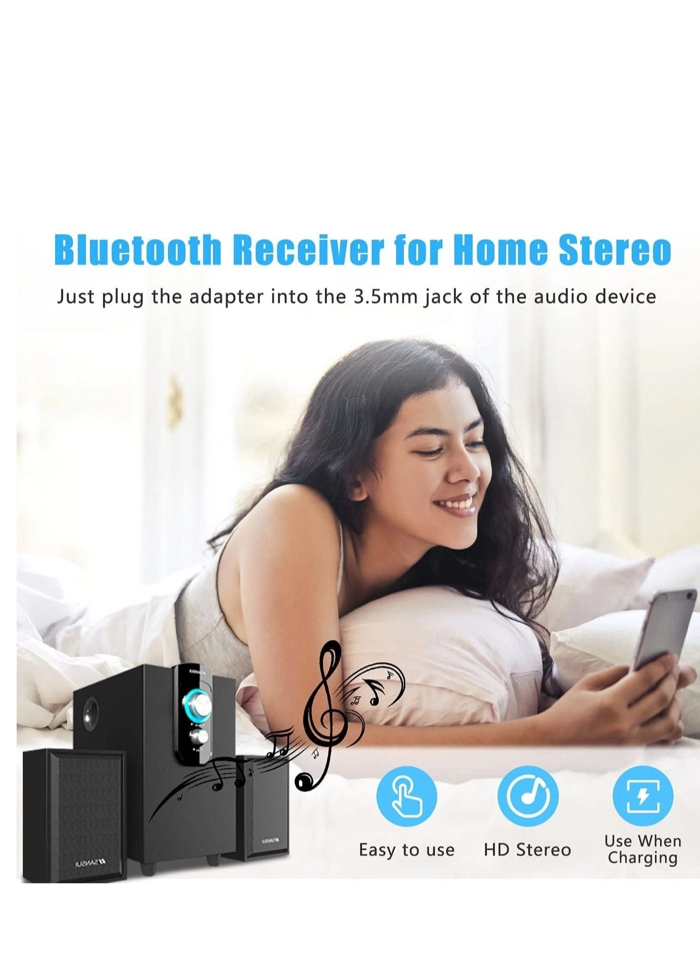 Bluetooth Aux Adapter - Bluetooth 5.0 3.5mm USB charging