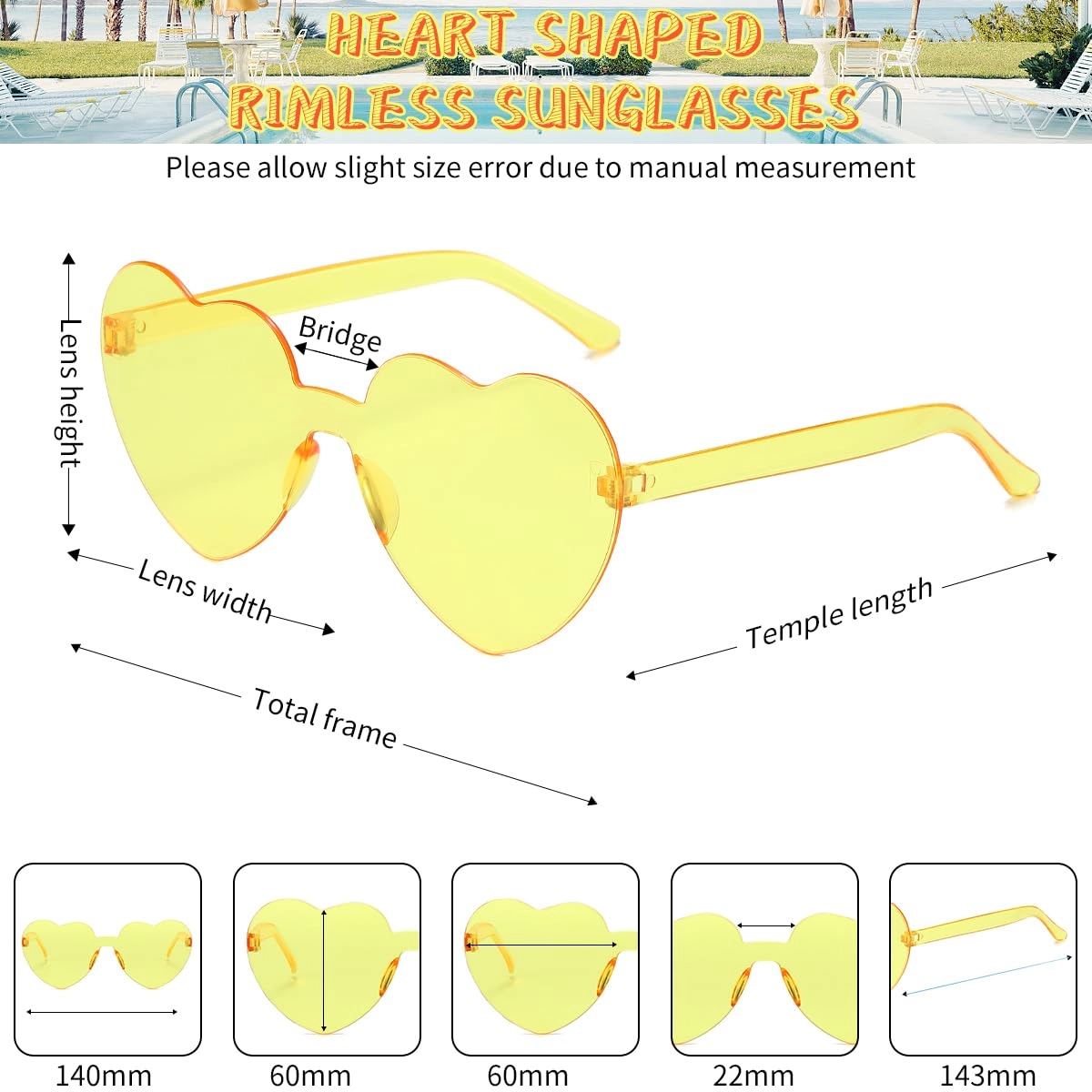 Heart Sunglasses - Transparent Pack