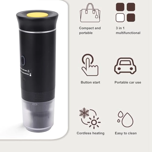Portable Electric Coffee Maker - 1.2E+2 Milliliters Fit for NES capsules/for DG capsules/for coffee powder box