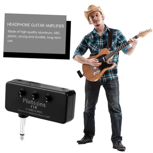 Mini Portable Headphone Guitar Amplifier - Black 2 AAA