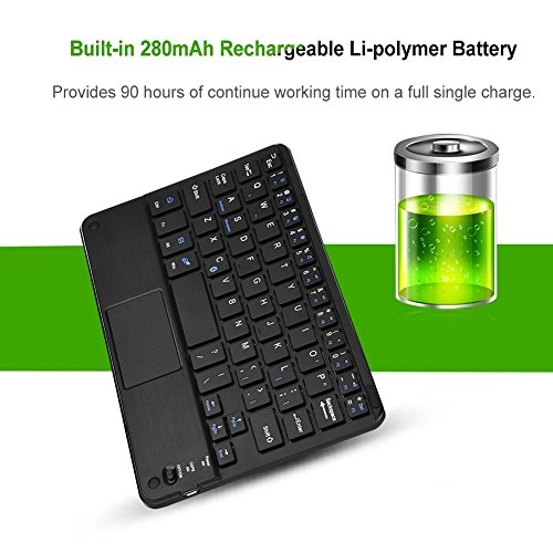 Ultra-Slim Bluetooth Keyboard - Bluetooth V3.0 Touchpad Mini Portable