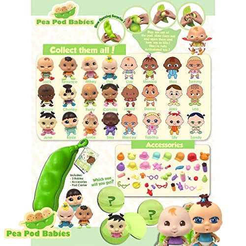 Pea Pod Babies - Set of 4 Collectible Mystery Surprise Ages 3+ Bundle