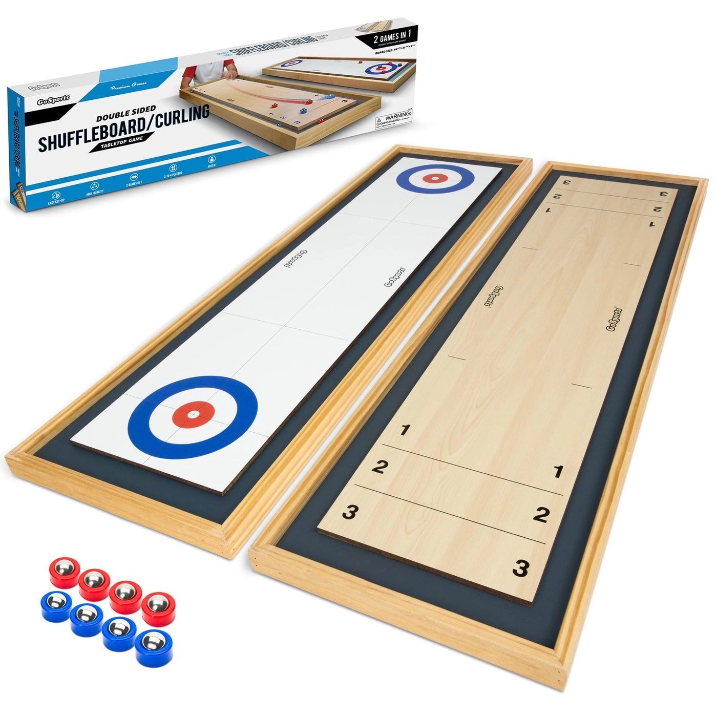 GoSports Shuffleboard and Curling - 2 in 1 Tabletop