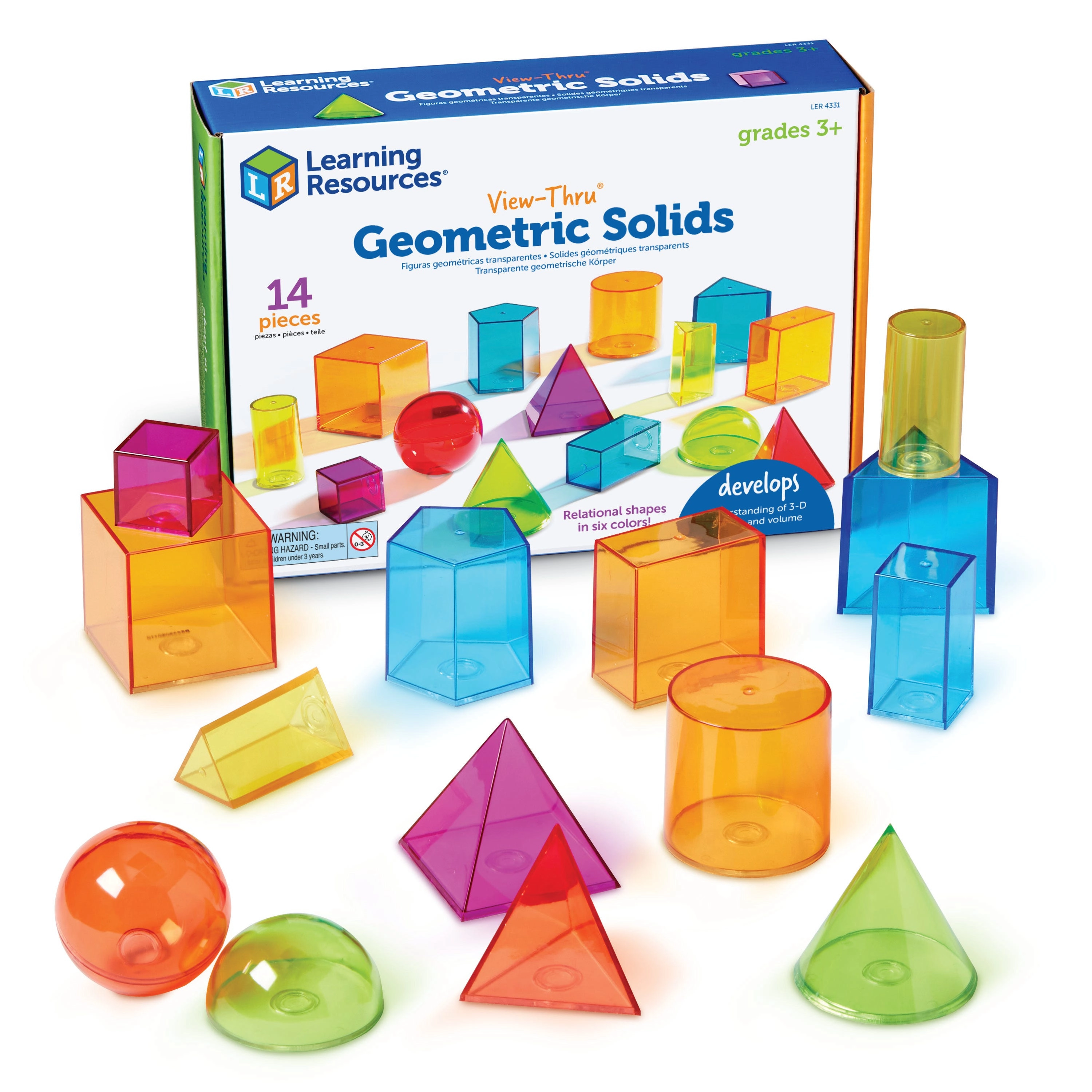 Learning Resources View Through Large Geometric Set - Suitable for 8 years & above 14 pieces