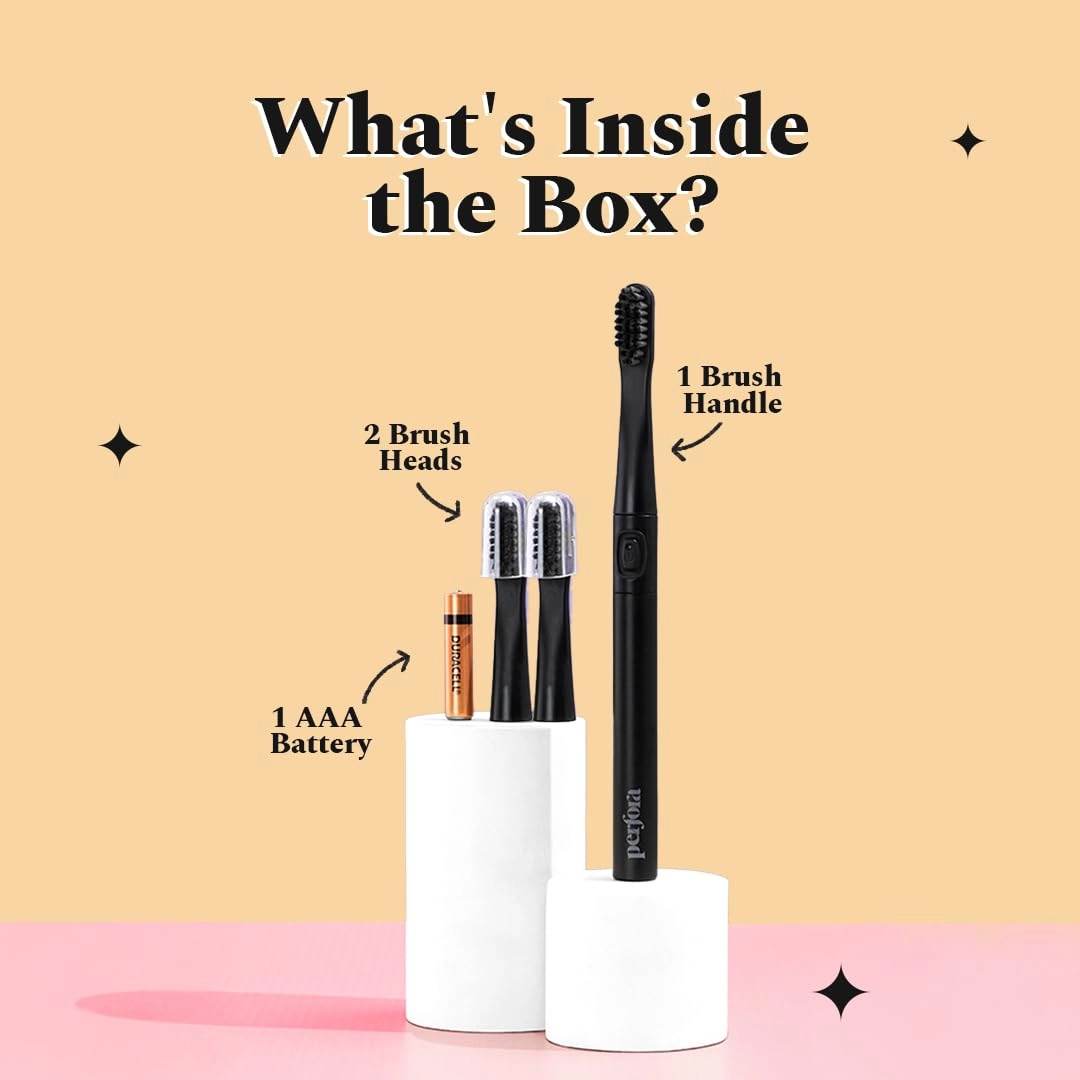 Electric Toothbrush - 2 Modes AAA Powered 2 Brush Heads