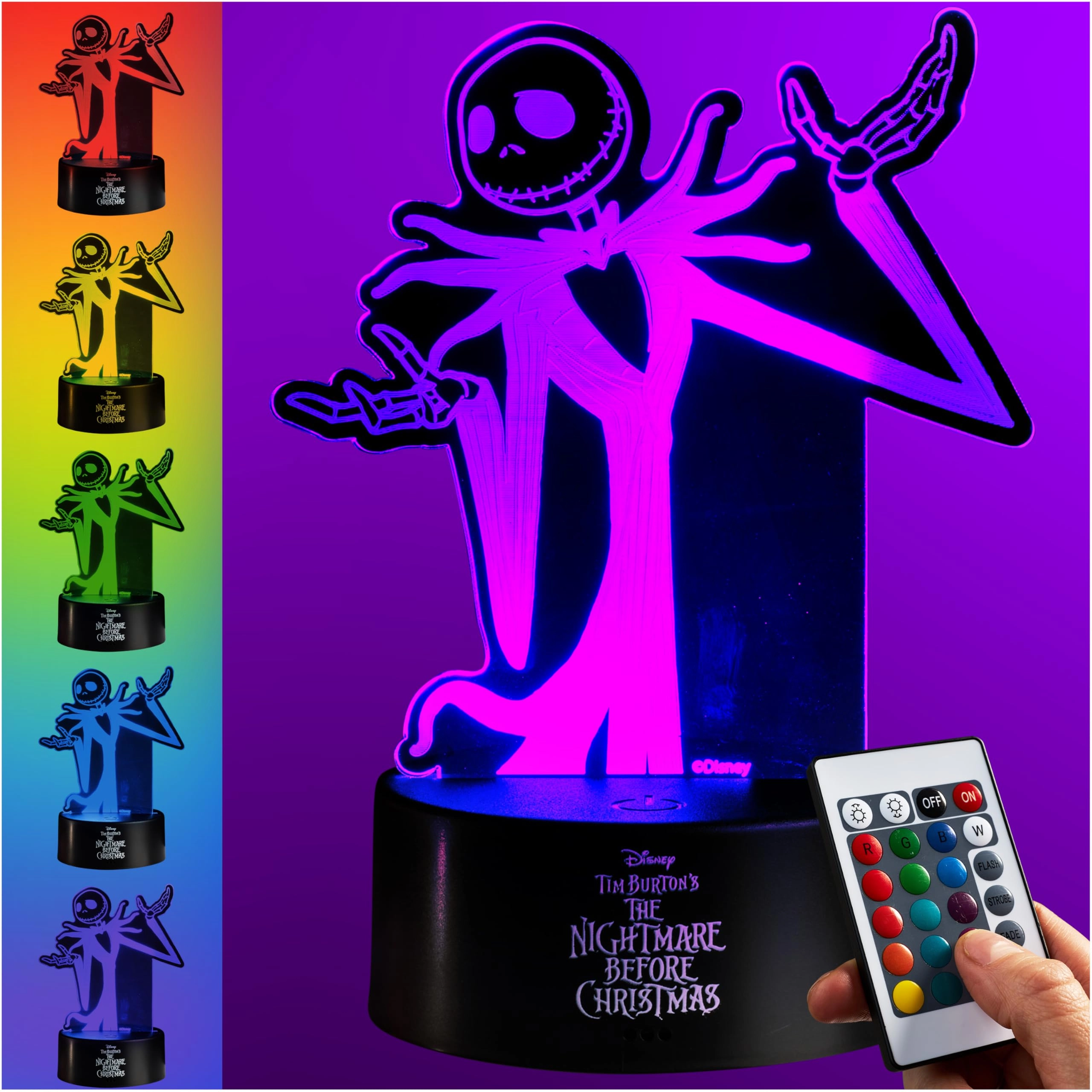 Artesania Y Diseno Textil, S.A. Nightmare Before Christmas 3D Illusion Night Light - Battery Powered 16 Colors